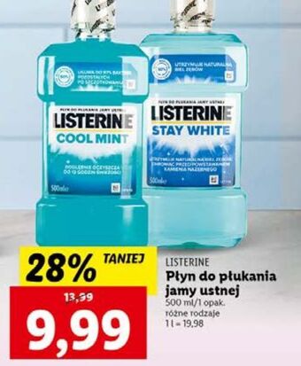 Lidl Płyn do płukania ust listerine stay white oferta