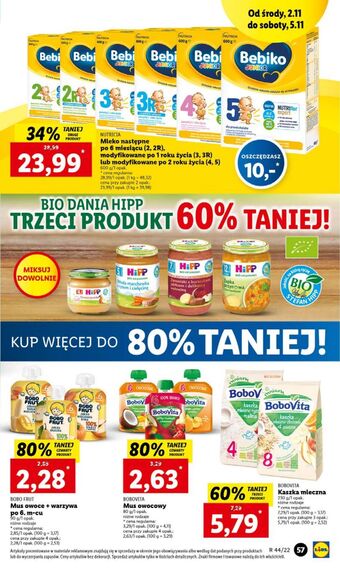 Lidl Mleko 2 bebiko oferta