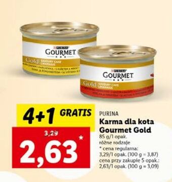 Lidl Karma dla kota kurczak purina gourmet gold oferta