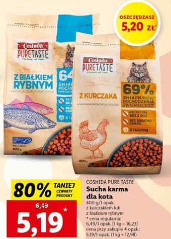 Lidl Karma dla kota z białkiem rybnym coshida pure taste oferta