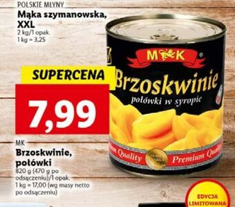 Lidl Brzoskwinie połówki w lekkim syropie m&k oferta