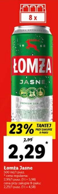 Lidl Piwo łomża jasne (dawniej export) oferta