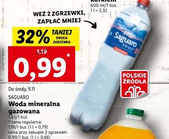 Lidl Woda gazowana saguaro oferta