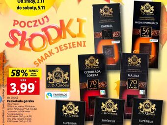 Lidl Czekolada ekwador 70% z kawałkami karmelu j.d.gross oferta