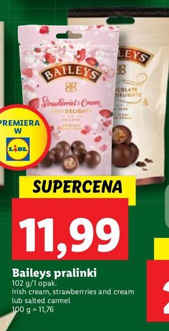 Lidl Czekoladki mini delights strawberries baileys original irish cream oferta