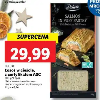 Lidl Łosoś w cieście francuskim sosie szpinakowym deluxe oferta