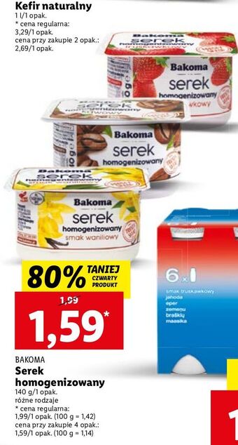 Lidl Serek truskawkowy bakoma oferta