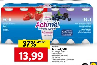 Lidl Jogurt mleko fermentowane o smaku jeżynowo jagodowo truskawkowym danone actimel oferta