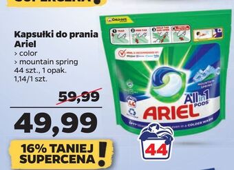 Netto Ariel Kapsułki do prania color, mountain spring 44 sztuk oferta