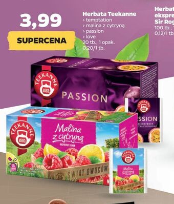 Netto Teekanne Herbata temptation, malina z cytryną, passion, love 20 torebek oferta