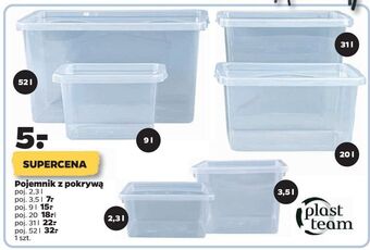 Pojemnik z pokrywką basic 20 l plast team