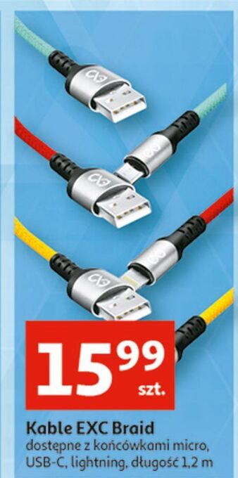 Auchan Kabel braid usb 2.0 1.2 m exc oferta