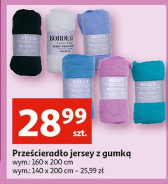 Auchan Prześcieradło jersey z gumką 160 x 200 cm oferta