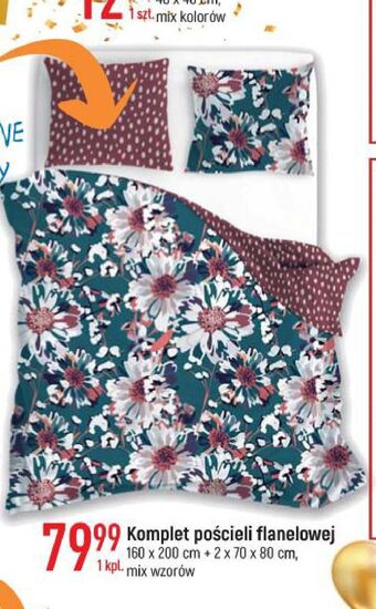 E.Leclerc Komplet pościeli flanela 160 x 200 cm + 2 70 80 oferta
