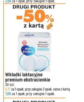 E.Leclerc Wkładki laktacyjne wiodąca marka mots d'enfants oferta