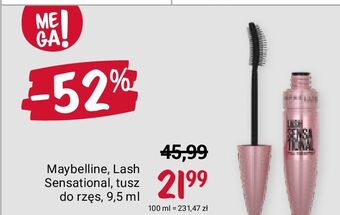 Rossmann Tusz do rzęs black maybelline lash sensational oferta