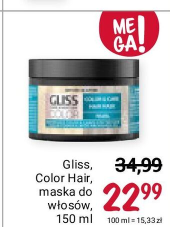 Rossmann Maska do włosów gliss color & care pearl oferta