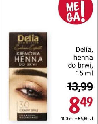 Rossmann Henna do brwi kremowa brąz delia do brwi oferta