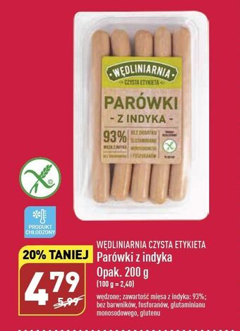 ALDI Parówki z indyka wędliniarnia czysta etykieta oferta