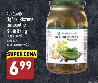 ALDI Ogórki kiszone małosolne runoland oferta