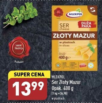 ALDI Ser złoty mazur - plastry mlekpol oferta