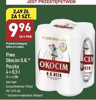 ALDI Piwo okocim o.k. beer oferta