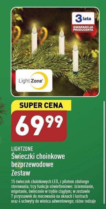 ALDI Świeczki choinkowe bezprzewodowe 15 led lightzone oferta