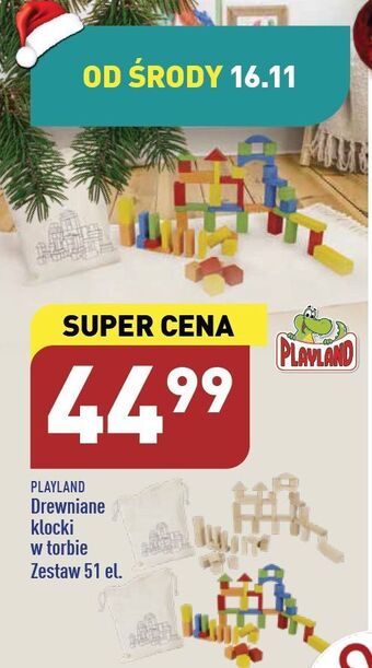 ALDI Klocki drewniane w torbie playland oferta