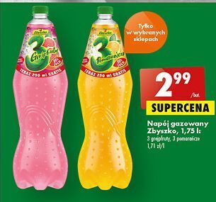 Biedronka Napój zbyszko 3 grejpfruty oferta