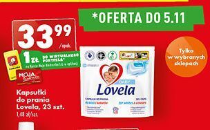 Biedronka Kapsułki do prania bieli i kolorów lovela baby oferta