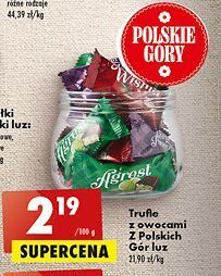 Biedronka Trufle z owocami owoce z polskich gór oferta
