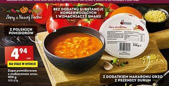 Biedronka Zupa pomidorowa z makaronem orzo biedronka oferta