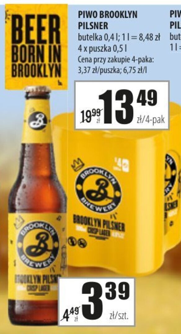 Promocja brooklyn piwo pilsner 0,4l butelka w Społem Szczecin