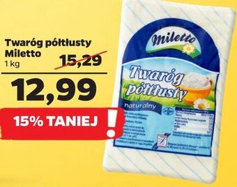 Netto Twaróg naturalny półtłusty miletto oferta