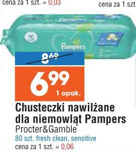 E.Leclerc Chusteczki nawilżane pampers fresh clean oferta
