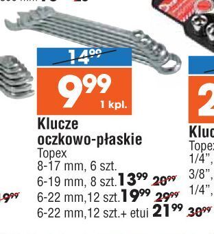 E.Leclerc Klucze płasko-oczkowe 6-22 mm topex oferta