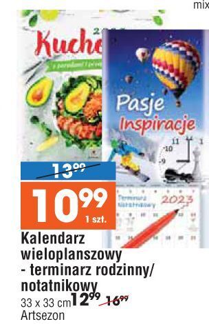 E.Leclerc Kalendarz wieloplanszowy notatnikowy artsezon oferta