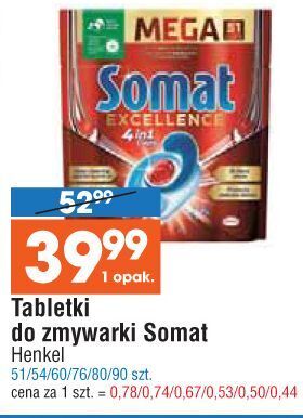 E.Leclerc Tabletki do zmywarki regular somat excellence 4in1 oferta