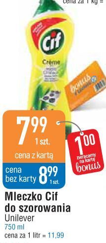 E.Leclerc Mleczko do czyszczenia z mikrokryształkami lemon cif cream oferta