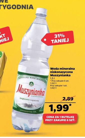 Netto Woda mineralna niskonasycona muszynianka oferta