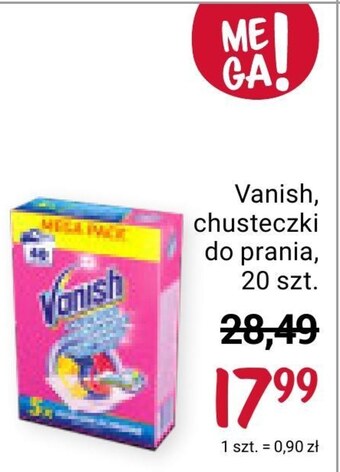 Rossmann Chusteczki do prania vanish oferta