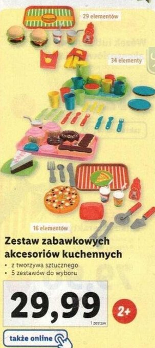 Lidl playtive zestaw zabawkowych akcesoriów kuchennych oferta