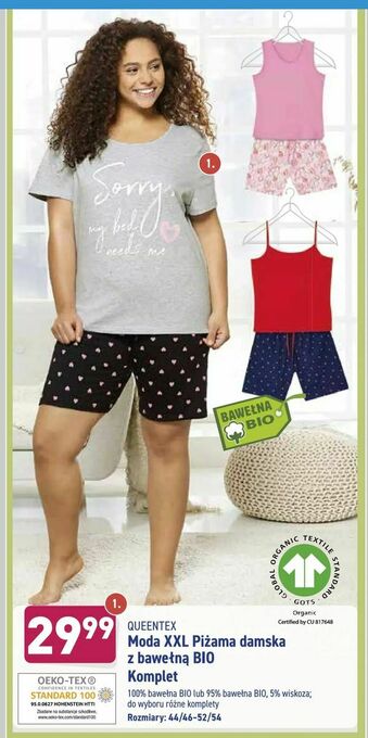 ALDI Moda XXL Piżama damska z bawełną BIO oferta