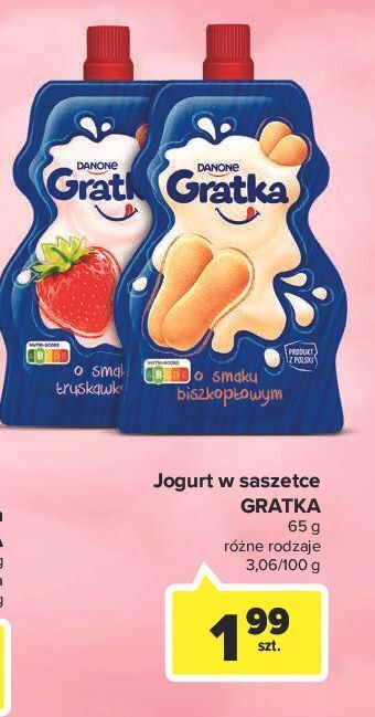 Carrefour Jogurt biszkopt saszetka danone gratka oferta