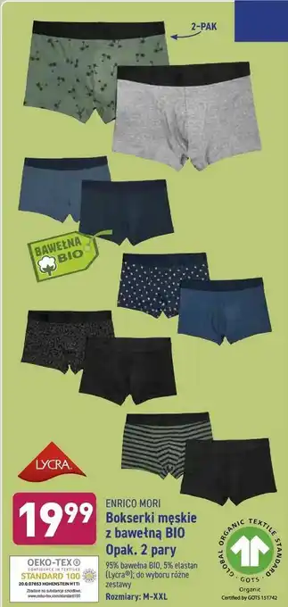 ALDI Bokserki męskie z bawełną BIO oferta