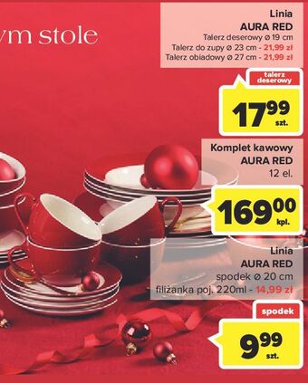Carrefour Talerz deserowy aura red 19 cm ambition oferta