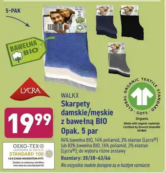 ALDI Skarpety damskie/męskie z bawełną BIO oferta