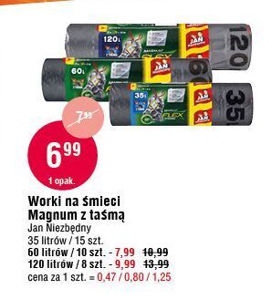 E.Leclerc Worki na śmieci z taśmą 120 l jan niezbędny magnum oferta