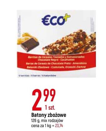 E.Leclerc Batonik zbożowy z kawałkami czekolady mlecznej i orzeszków ziemnych eco+ oferta