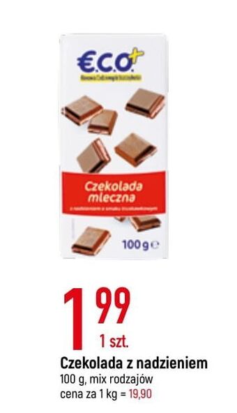 E.Leclerc Czekolada mleczna nadziewana truskawkowa eco+ oferta
